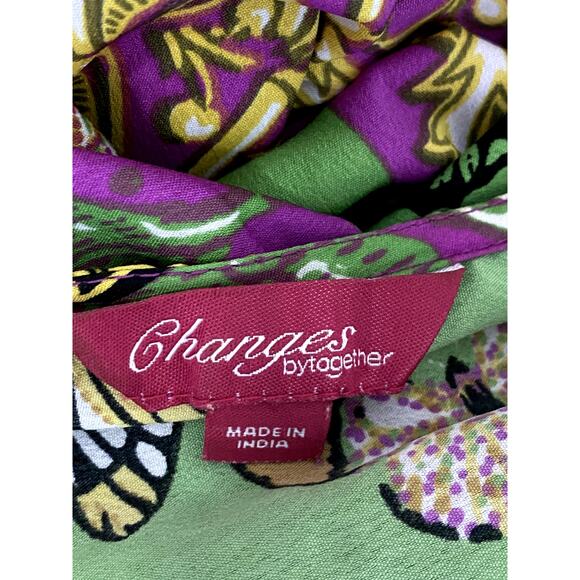 CHANGES By TOGETHER Women's Green Butterfly Mixed Print V-Neck Maxi Dress SZ 6 - Picture 6 of 9